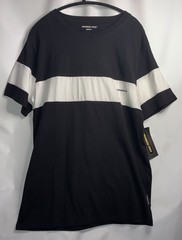 Members Only T-shirt Men’s XL Black White Stripe Crew Neck Short Sleeves Cotton