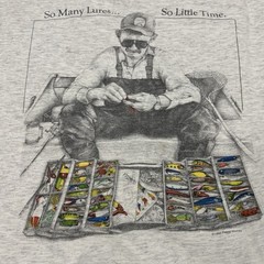 So Many Lures So Little Time Oneita Graphic T Shirt Men’s Size XXL Made In USA