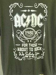 AC/DC For Those About To Rock T-Shirt XL Charcoal Gray 1981 Album Graphic Tee
