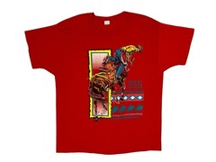Vintage 80s Texas Cowboy Horse Riding Rodeo T-Shirt Screen Stars Western Large