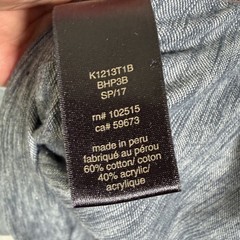 John Varvatos Shirt Mens XL Gray Henley Cotton Acrylic Blend Casual Preppy