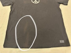 Life Is Good Peace Sign Garment Dyed Mineral Wash Blue Graphic T Shirt Large L