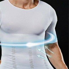 Men Slimming Body Shaper T-shirt Abs Abdomen Compression Tee Workout Tank Tops
