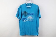 Vtg 70s 80s Streetwear Mens L Distressed Waikiki Hawaii Beach Sunset T-Shirt USA