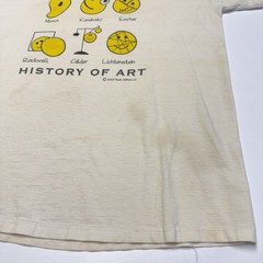 Vintage Smiley Face History of Art T Shirt Large Short Sleeve Y2K 2002 Painter