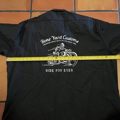 Dickies Bone Yard Customs Work Shirt 2XL Black Skeleton Biker Graphic