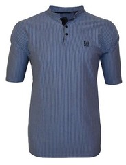 Men’s Easy Care Grandad Strip Tee Shirt in Size 2XL-6XL 4 Colours