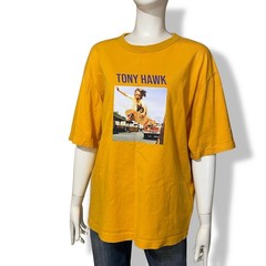 GU Uniqlo Tony Hawk T Shirt Unisex M Yellow Graphic Birdhouse Skateboard VTG