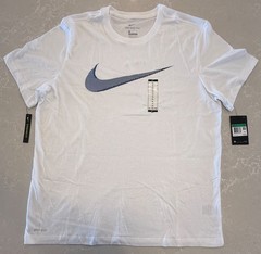 Nike Mens Dri-Fit Training T-Shirt ~ White & Grey ~ Choose Size S, M, L, XL