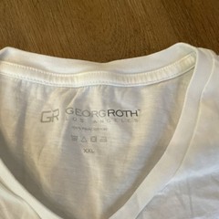 Georg Roth Los Angeles Men’s Pima Cotton V-Neck Tee in White XXL