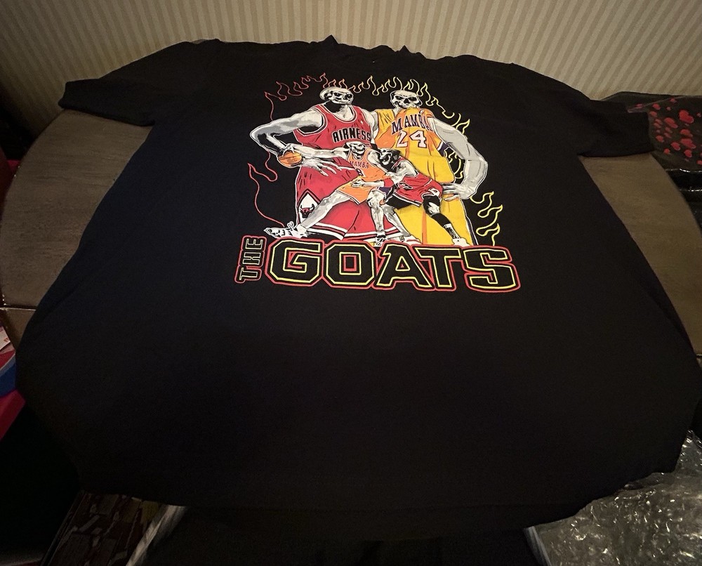 The GOATS Michael Jordan Kobe Bryant Lakers Bulls Mens PRO T Shirt Size 3XL