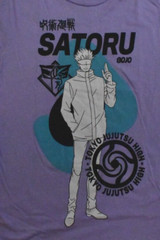 Jujutsu Kaisen Mens Satoru Gojo Tonal Portrait Lavender T-Shirt New XS
