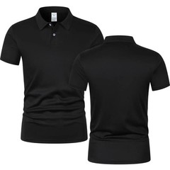 Men’s Polo Simple Pure Color Short-Sleeved Shirt, High-Grade Fabric, Breathable