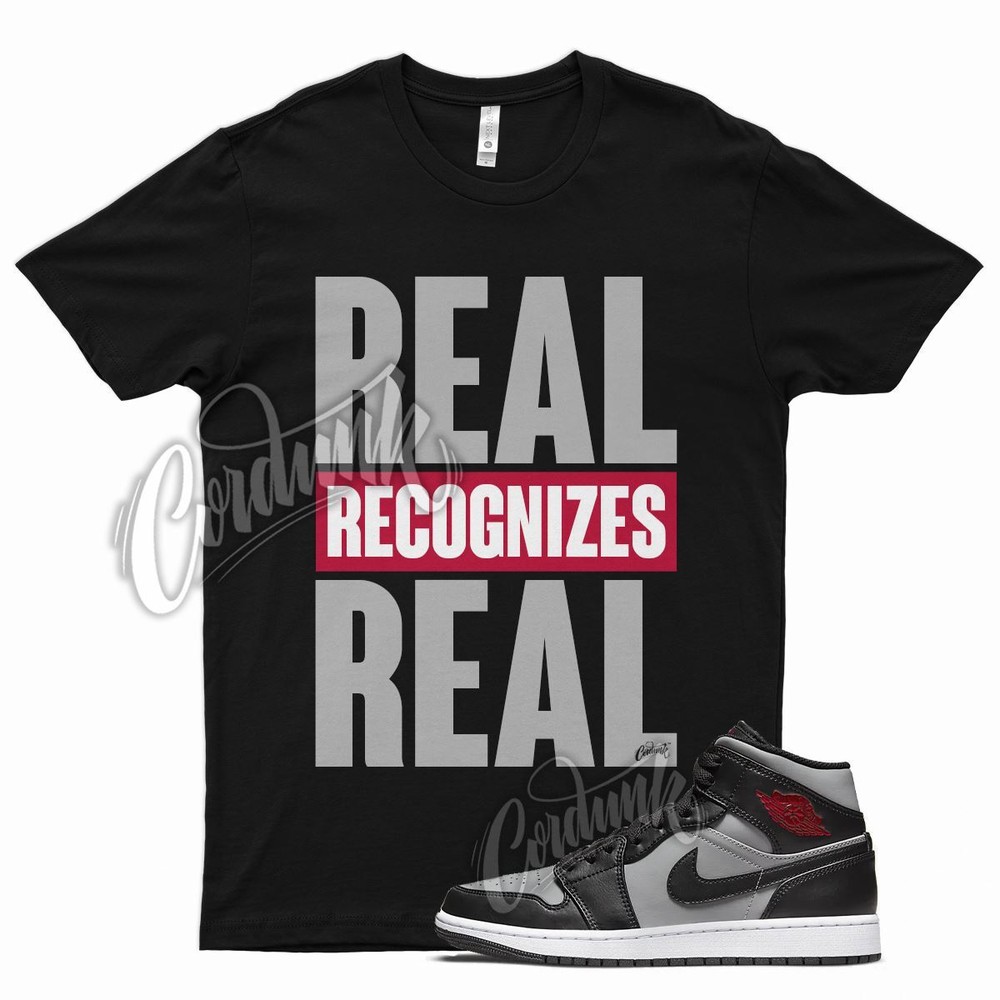 Black RRR T Shirt for Air J1 1 Mid Particle Grey White Gym Red Smoke OG