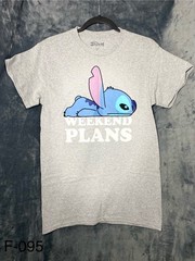 New, Disney, Gray Short Sleeve Weekend Plans Stitch Shirt, Small For Men.
