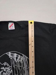 JERZEES Shirt Mens L Black Graphic Crew Jersey Cotton Made In USA Moose Novelty