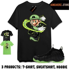 Shirt Match Foamposite One Black Volt Sneaker Matching Sneakerhead Mario T-Shirt