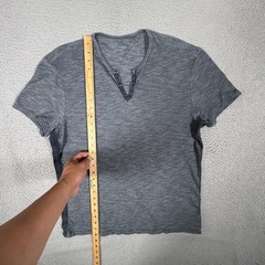 John Varvatos Shirt Mens XL Gray Henley Cotton Acrylic Blend Casual Preppy