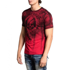 Xtreme Couture Affliction Men’s T-Shirt SHADOW WALKER Red Biker Skull S-5XL