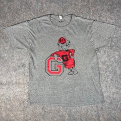 Vintage Brand Georgia Bulldogs T-Shirt Mens L Gray Mascot Graphic Tri-Blend Tee