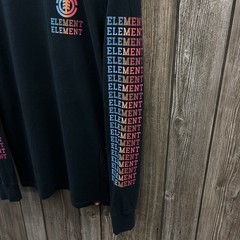 Element Skateboards Gradient Logo Long Sleeve Graphic Tee Shirt Black Mens Large