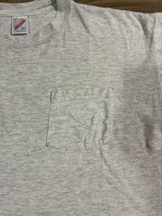 Vintage Jerzees T Shirt Pocket Tee Blank Mens Large Grey L Heathered 90s
