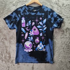 TexArt Tie Dye Graphic T Shirt Men’s Medium Fantasy Crystals Potion Ouija Style