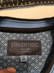Straight Faded Blue Short Sleeve T Shirt Size S Faux Pocket NWT
