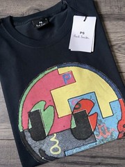 PS PAUL SMITH NAVY BLUE CIRCLE PRINT TSHIRT SIZE SMALL BNWT