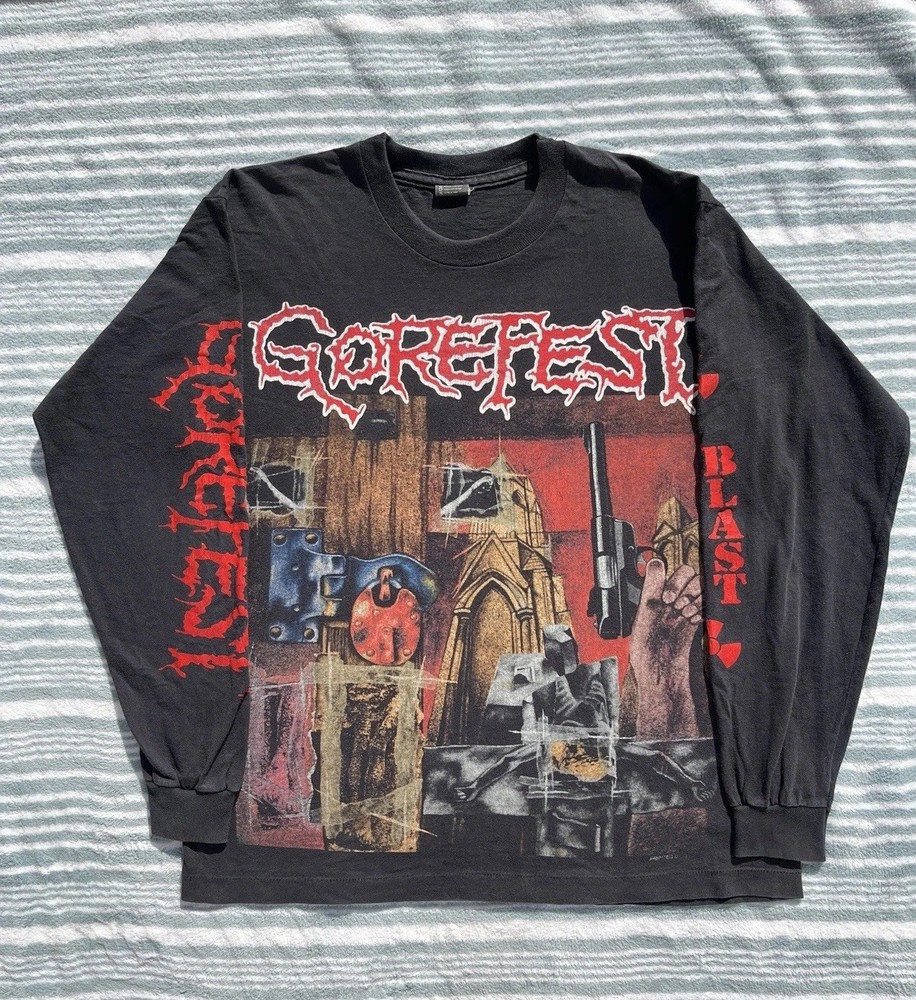Vintage 1992 Gorefest False Death Metal Band Tour Longsleeve Rare Size XL