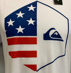 Quiksilver Mens Slim Fit American Flag T Shirt Short Sleeve Size S M XL