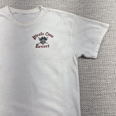 Pirate Cove Resort Shirt Mens M White Route 66 Classic Car Beach Graphic Tee