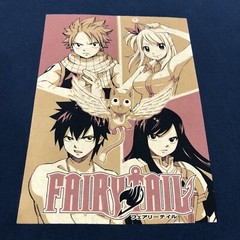 Vary Rare Fairy Tail Featuring Team Natsu Size Medium T-Shirt Blue Pre-Owned