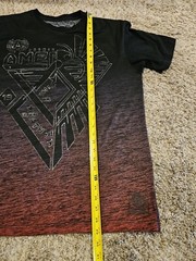 American Fighter Buckle Mens Red Black Ombre Short Sleeve T Shirt Size XL EUC