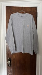 Carhartt Grey Long Sleeve Pocket Tee size L