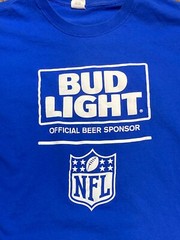Cool BUD LIGHT Official Beer Sponsor of The NFL Bar T-Shirt ~ Size LARGE (L)