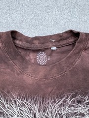 The Mountain T Shirt Mens M “Sloth Face” Liquid Blue Hand Dyed Big Face Boho Tee