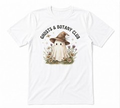 Cute Witch Ghost Ghost Floral Halloween Spooky Cute Fall Unisex White T-shirt