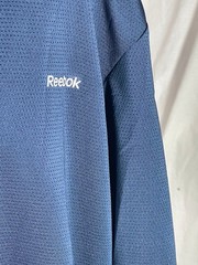 Reebok Mens Shirt Two XLarge Athletic Vented Stretch Easy Care Stripe Blue