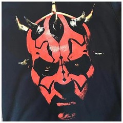 Black and red darth maul star war tshirt. vintage movie tshirt