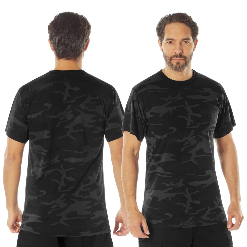 Men’s Midnight Black Camo Camouflage Moisture Wicking T-Shirt