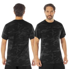 Men’s Midnight Black Camo Camouflage Moisture Wicking T-Shirt