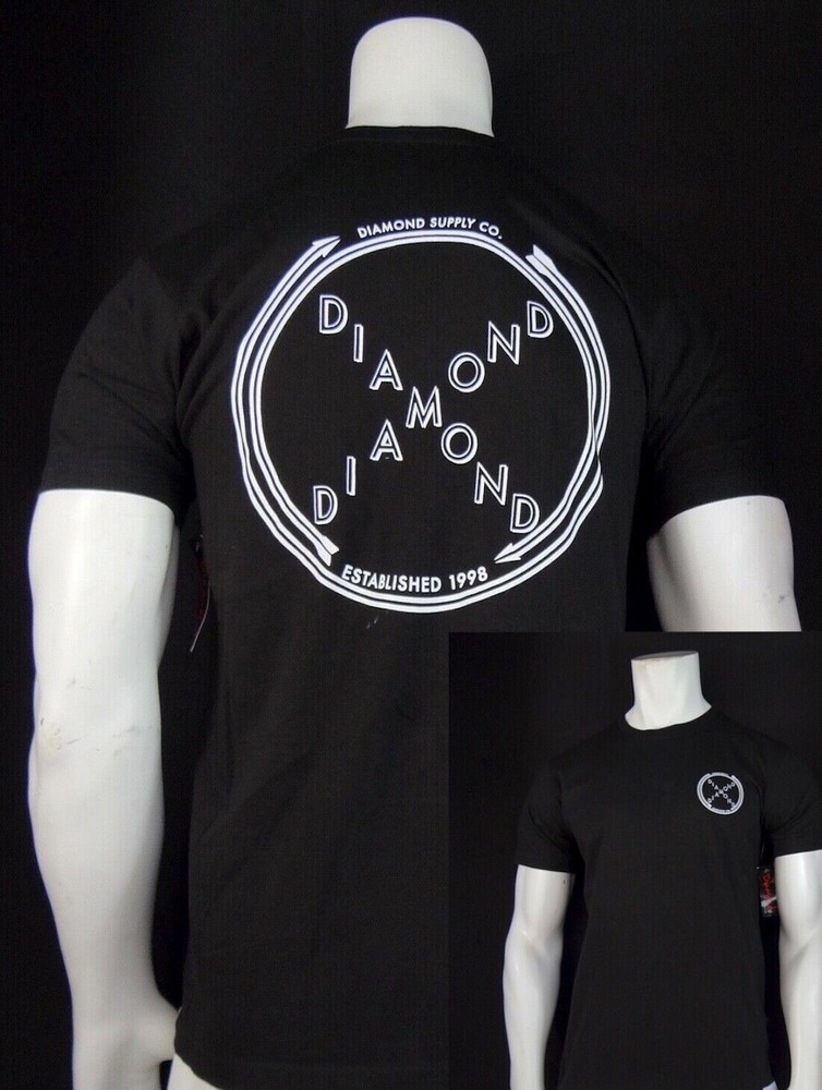 New Diamond Supply Co. Crossed Black Mens Classic Size MEDIUM T Shirt RDAM-127