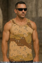 Army Military US American Sleeveless Olive Camo Urban Camouflage Cotton Vest Top