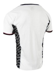 Mens T-Shirt Italian Sport Print Sides Gold Trim Bucheli Logo Slim Fit Crew Neck