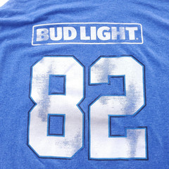 Bud Light Football Club T-Shirt Mens 2XL Blue Double Sided Graphic Beer Tee
