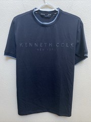 Kenneth Cole T-Shirt Deep Water Blue Large Short Sleeve Crew Neck Logo $49