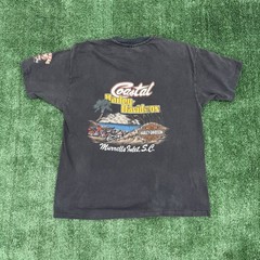 Vtg 1992 Harley Davidson T-Shirt Mens XL Coastal SC 20 Years Made In USA Eagle