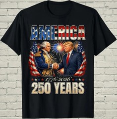 America 250th Anniversary Washington T-Shirt Patriotic USA Freedom Graphic Tee