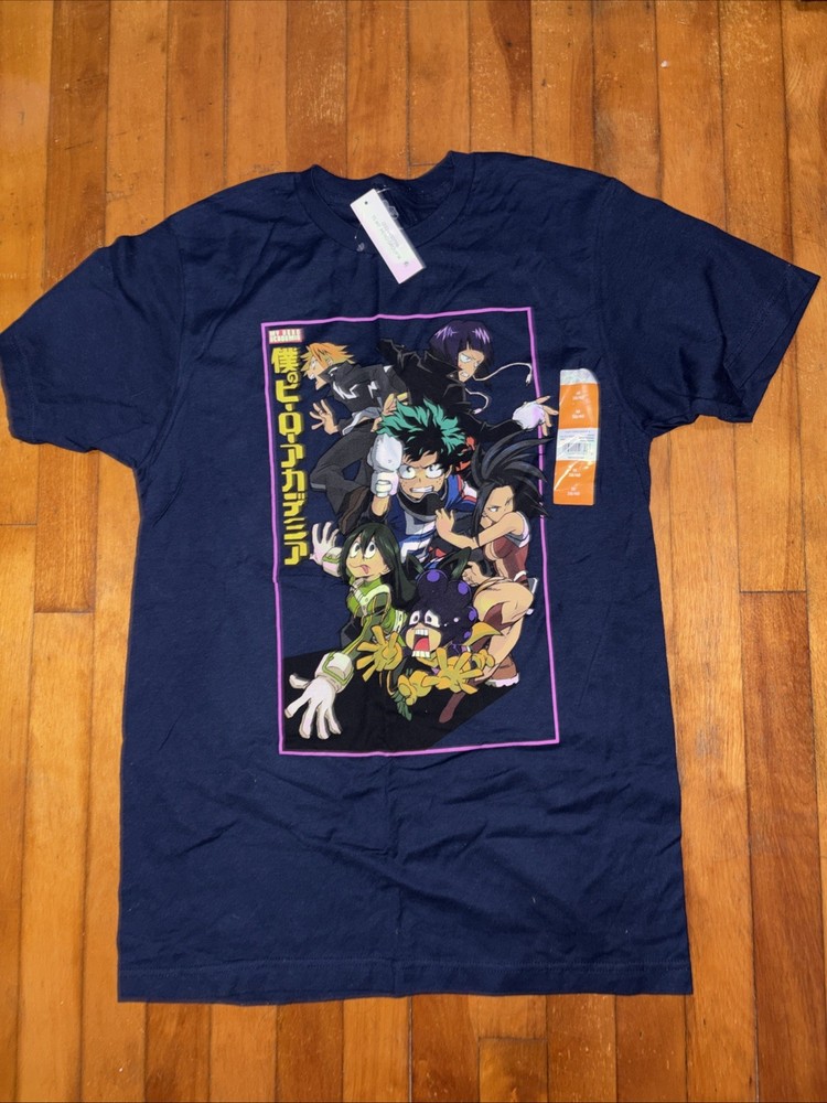 New Men My Hero Academia Blue Shirt Size M 38-40